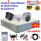 Trọn bộ 2 camrea 3.0mp ds-2ce56f1t-itm + ds-2ce16f1t-it + ds-7104hqhi-k1