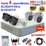 Trọn bộ 4 camrea 3.0mp ds-2ce56f1t-itm + ds-2ce16f1t-it + ds-7104hqhi-k1