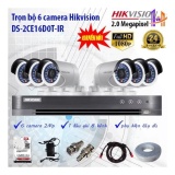 [HCM][Trả góp 0%]Trọn bộ 6 camera Hikvision DS-2CE16D0T-IR và DS-7208HQHI-K1
