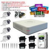 Trọn bộ đầu ghi hình camera quan sát 4 kênh chuẩn hd hikvision ds-7104hghi-f1 + 4 camera quan sát dòng vỏ hợp kim chịu nước, chống đập phá hikvision ds-2ce16c0t-ir + 1 ổ cứng chuyên dụng seagate skyhawk 1tb st1000vx005 + và phụ kiện