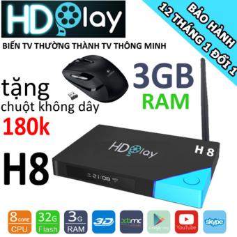 Tv box HDplay H8 Ram 3GB - TẶNG CHUỘT 180k