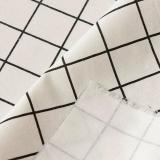 [HCM]Vải canvas vải bố cotton caro trắng sọc đen trải bàn trang trí decor chụp hình size 75cmx100cm