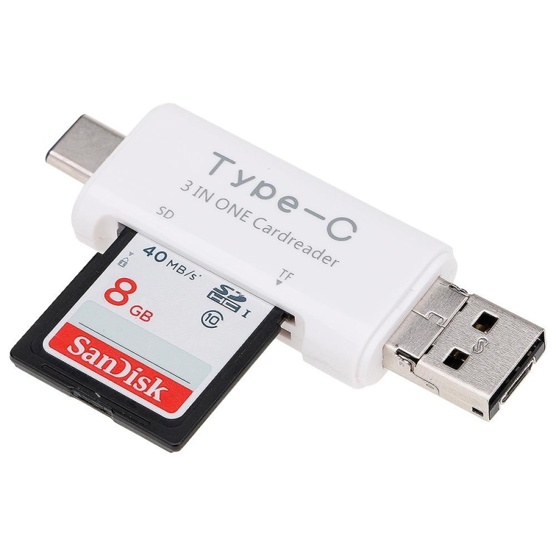 Bảng giá Vanker-Multifunctional Type C to USB A&Micro USB OTG Card Reader with TF SD Slot Adapter - intl Phong Vũ