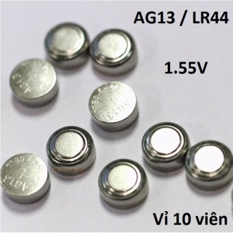 Vỉ Pin cúc áo AG13 Alkaline 1.55V dùng cho các thiết bị điện tử (vỉ 10 viên)  