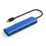 Wavlink 4 Cổng USB 3.0 USB 3.1 Loại C Hub Thân Nhôm cho Macbook chromebook Pixel hoặc các USB-C thiết bị-quốc tế