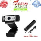Logitech c930c hd smart 1080p webcam with cover for computer zeiss lens usb video camera 4 time digital zoom web camera. webcam logitech c930c - hàng nhập khẩu + tặng hub usb 7 cổng có công tắc