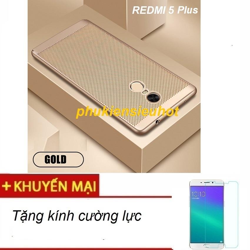 Xiaomi Redmi 5 Plus Ốp lưng dạng lưới tản nhiệt , tặng kính cường lực