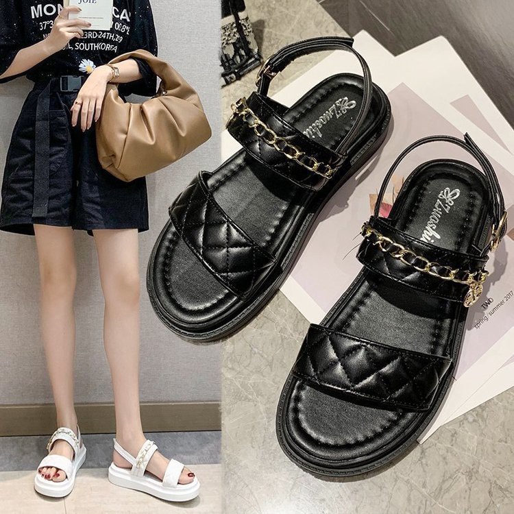 Sandal nữ,sandal học sinh,sandal 2 quai đồng tiền nữ tính sang chảnh