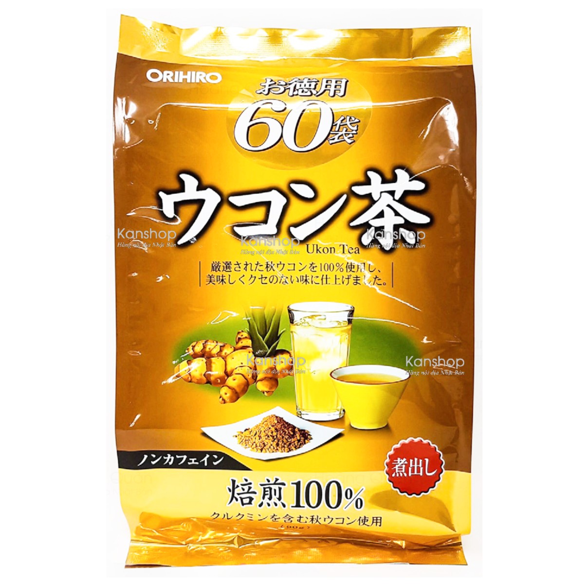Trà nghệ giải độc gan Ukon Orihiro không caffeine 60 gói
