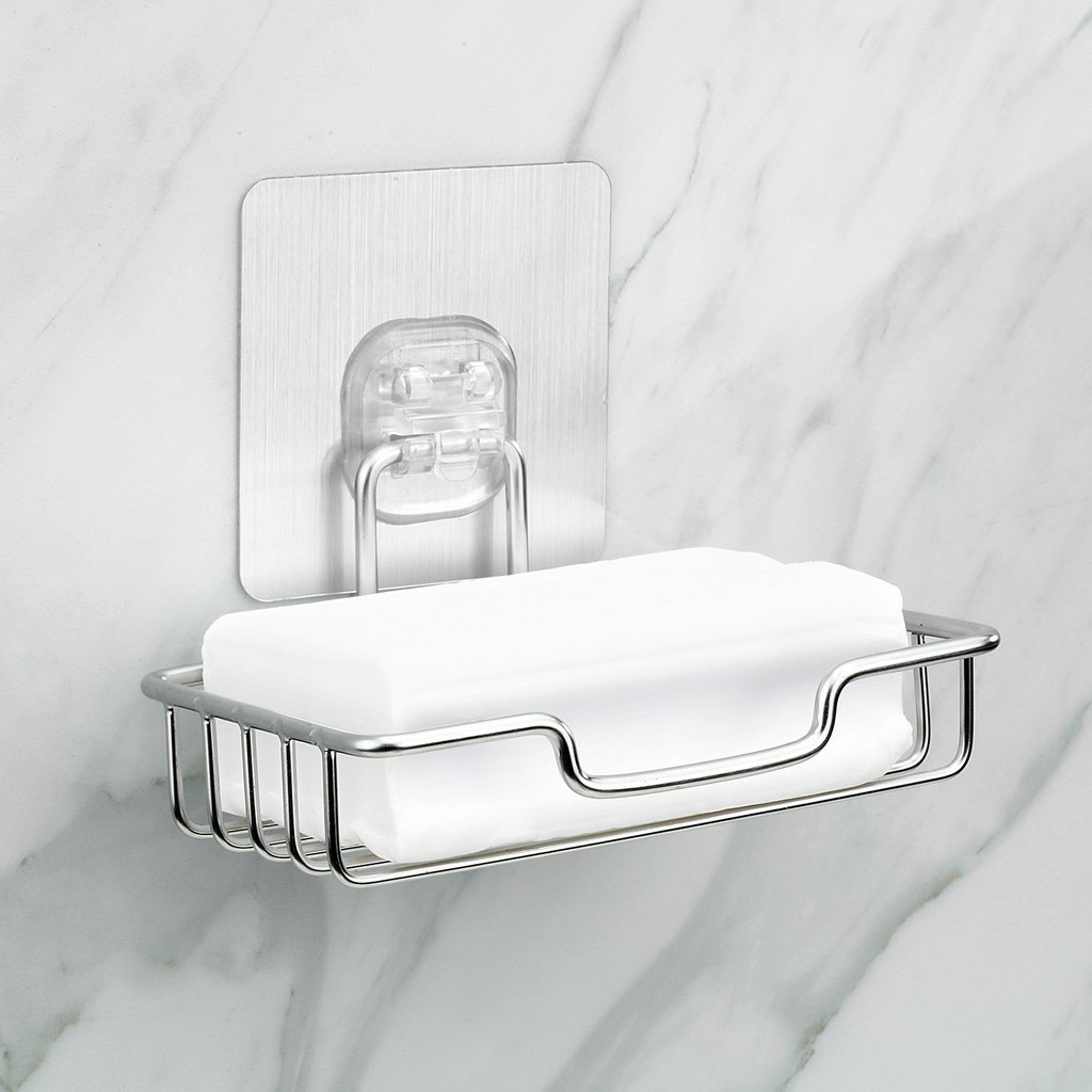 Giá Kệ Inox 304 Khay Đựng Xà Bông Dán Tường Nhà Tắm Tiện Lợi, Kệ Đựng Xà Phòng Phòng Tắm Không Cần Khoan Tường - Bảo Hành 12 Tháng