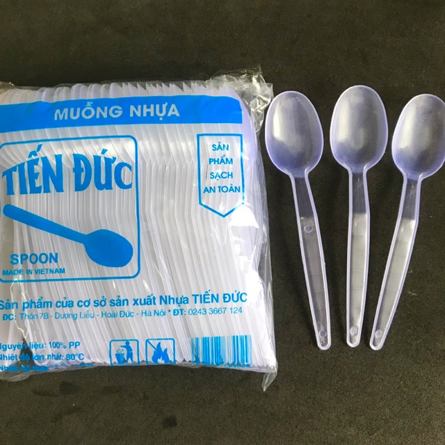 Thìa nhựa dùng 1 lần 1 gói khoàng 90 cái tiện lợi hợp vệ sinh