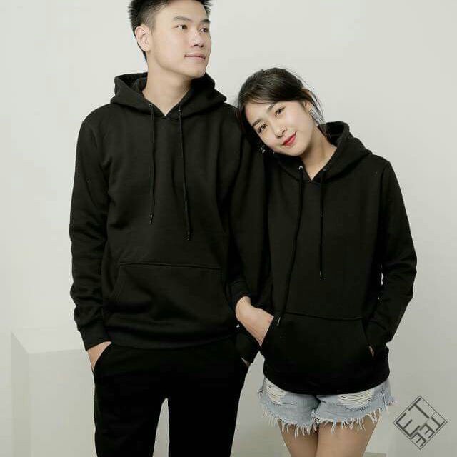 Áo Hoodie đôi nam nữ unisex cặp form rộng trơn trắng đen có mũ đẹp chất nỉ phong cách trẻ trung Hàn Quốc