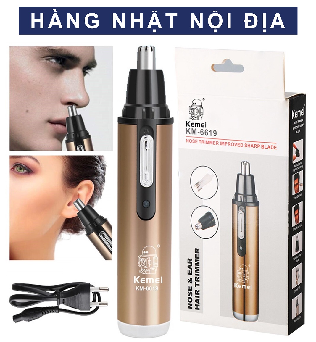  LazMall Xiaomi Big Sale Cuối Máy Cắt Lông Mũi Công Nghệ Xiaomi Máy Cắt Tỉa Lông Mũi Cực Tốt Máy Tỉa Lông Mũi Lông Tai Kemei KM-6619 2 Đầu Lưỡi Dao Nổi Với Khả Năng Xoay 360 Độ Tốc Độ Cao Thao Tác Cắt Dứt Khoát Gọn Gàng Hơn 
