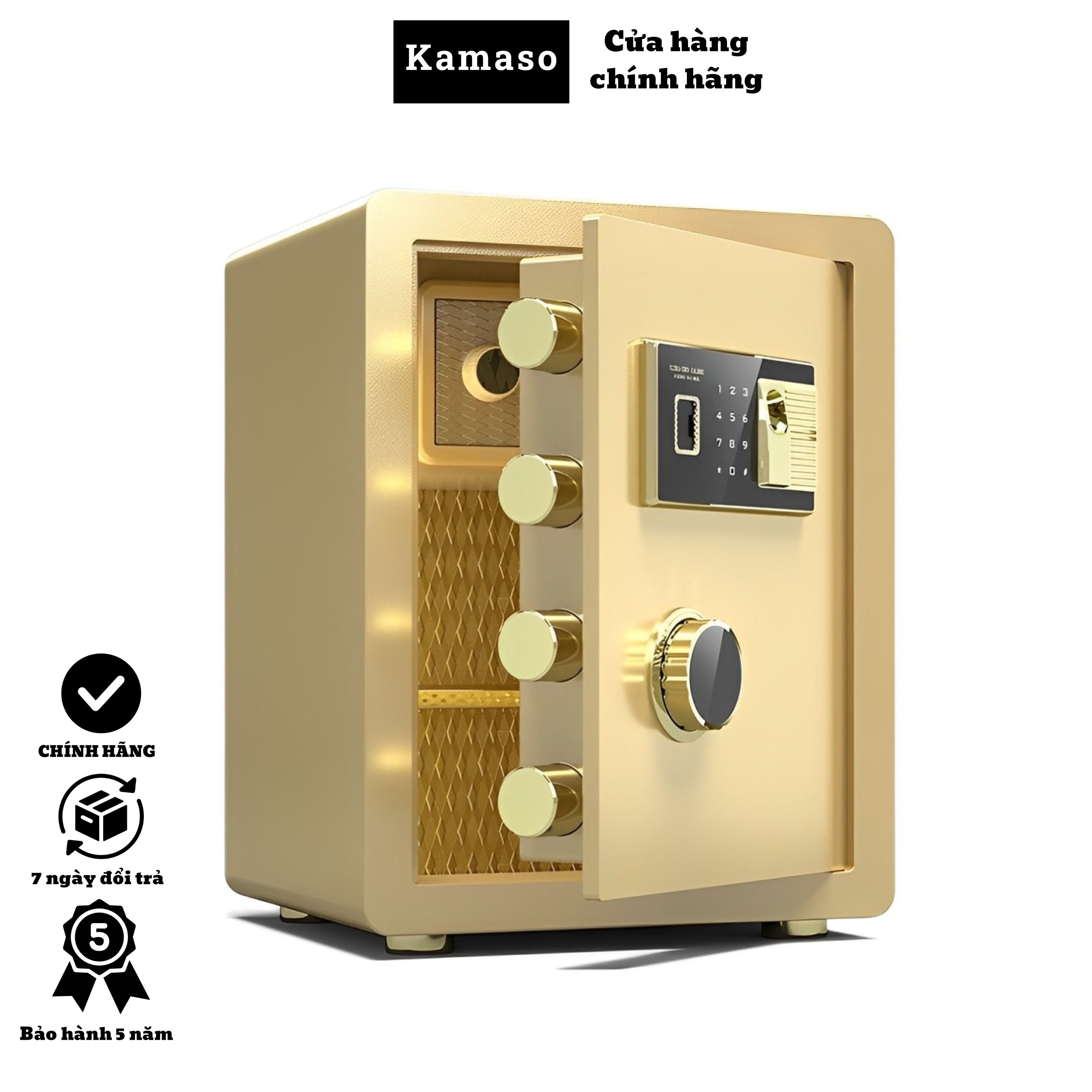 Két sắt thông minh Kamaso 2024 Khóa vân tay điện tử Chống cháy Bảo hành chính hãng 5 năm