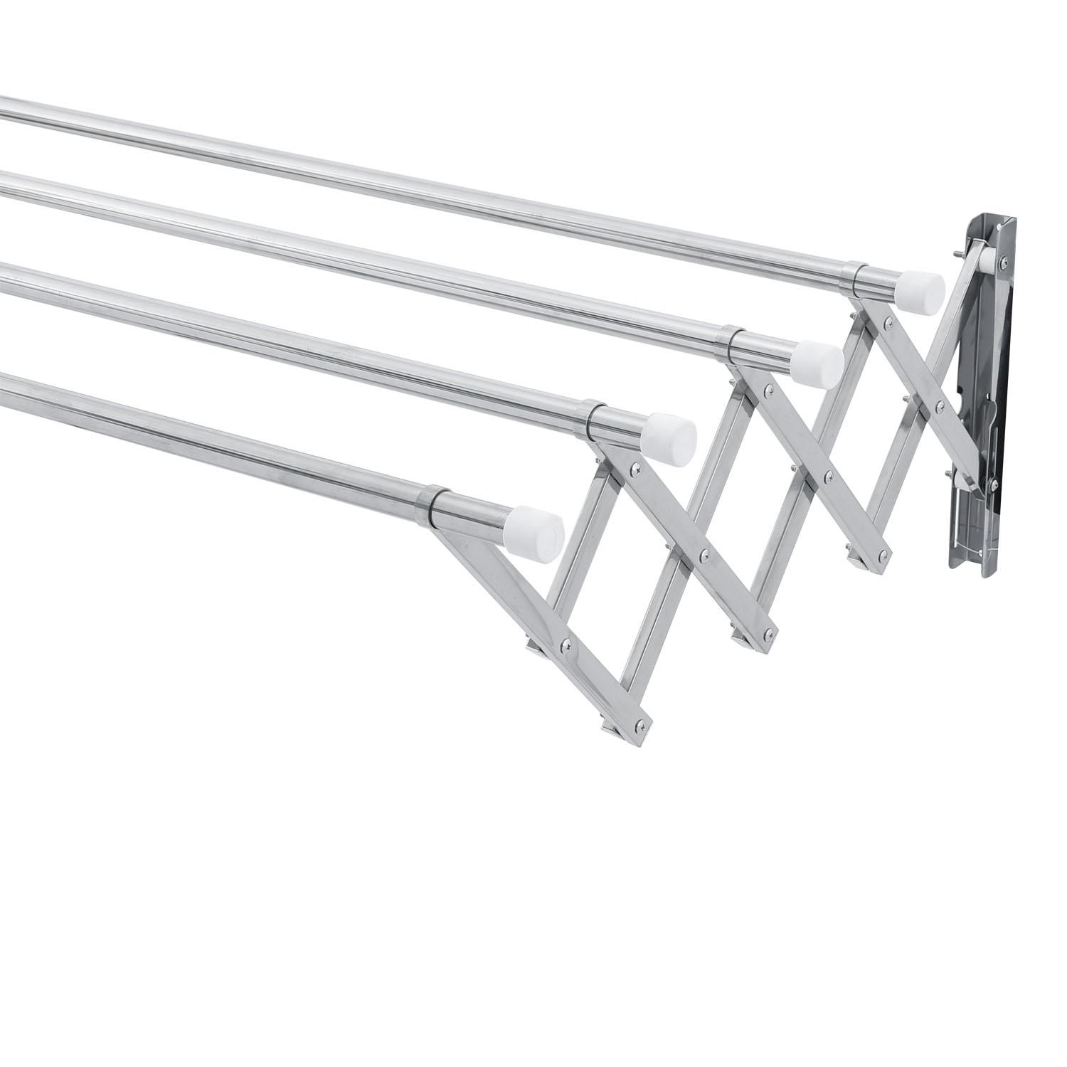Prota Giàn phơi xếp ống 22mm inox 201 thông minh cao cấp loại 1.2 mét PT977A - Giàn phơi quần áo, giá phơi quần áo, sào phơi đồ gắn tường, có thể xếp gọn
