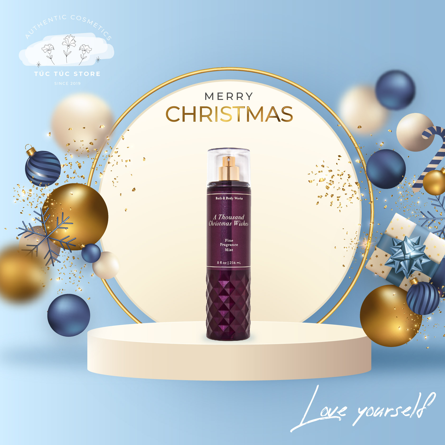Full & 30ml - xịt thơm toàn thân a thousand christmas wishes - bath & body works body mist