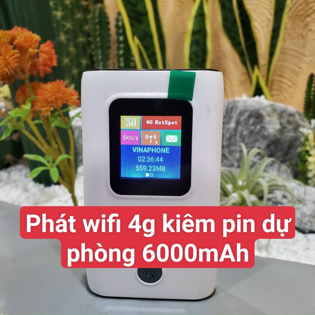 Bộ Phát Wifi 4G Lte Cat4 MF905C Pro Kiêm Pin Dự Phòng 6000mAh Màn LCD màu