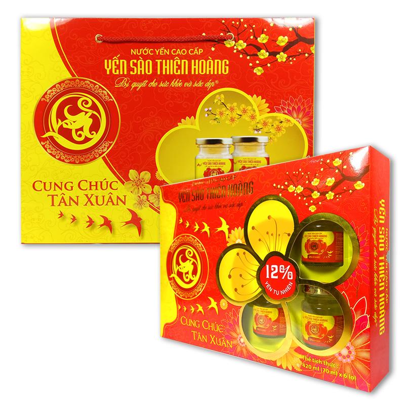 Hộp yến xuân Thiên Hoàng kèm túi giấy xuân cực chất