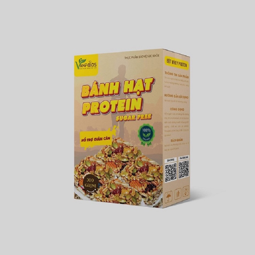 Bánh hạt ngũ cốc protein 300gr VanFood dinh dưỡng healthy mật ong dảm cân không đường không tinh bột hay chất bảo quản giòn tan thơm bùi dễ ăn
