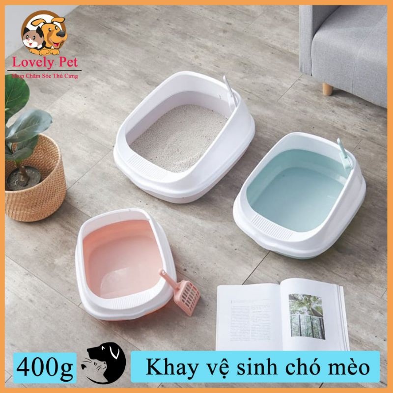 HOT SALE [HÀNG NỘI ĐỊA] Khay vệ sinh cho Mèo loại nhỏtặng kèm xẻng - Khay vệ sinh