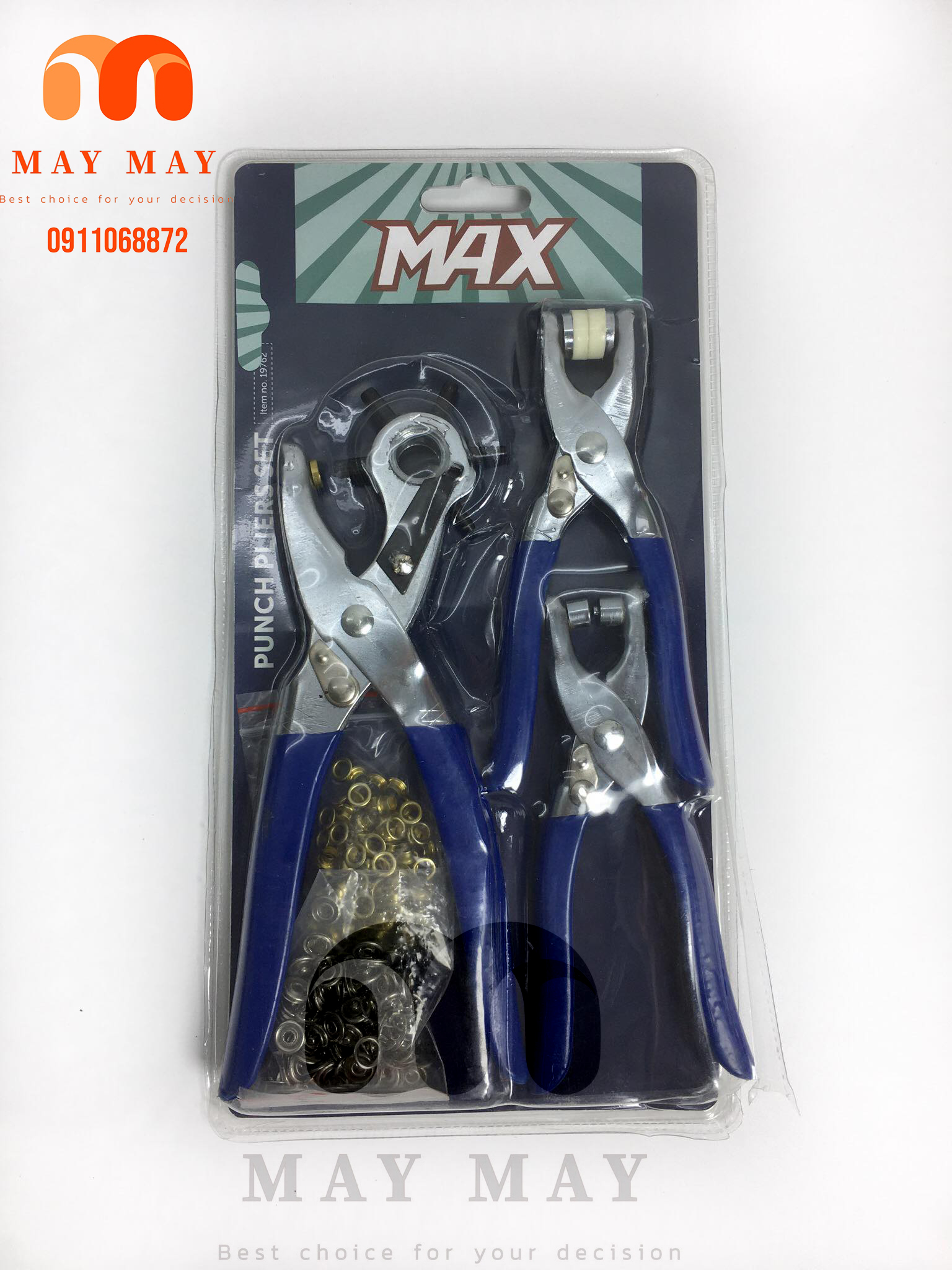 Kìm bấm MAX - Bộ ba kìm bấm , bấm cúc vành, bấm ore bấm lỗ kèm khoen