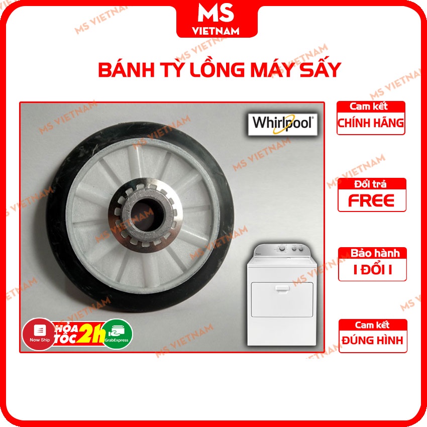 Bánh tỳ motor máy sấy whirlpool dùng chung cho model 3lwed4705, 3lwed4815