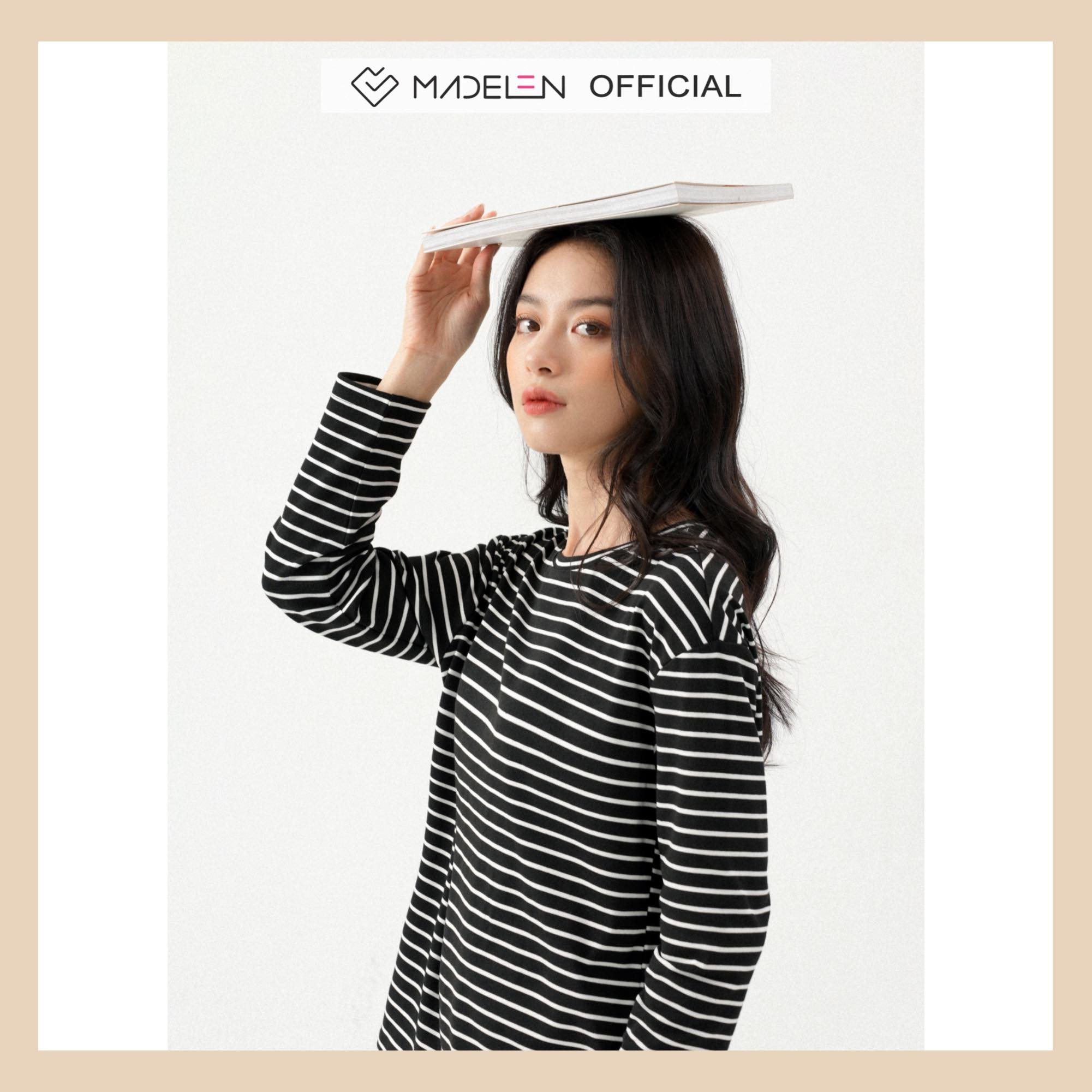 Áo sweater kẻ dài tay nhiều màu MADELEN