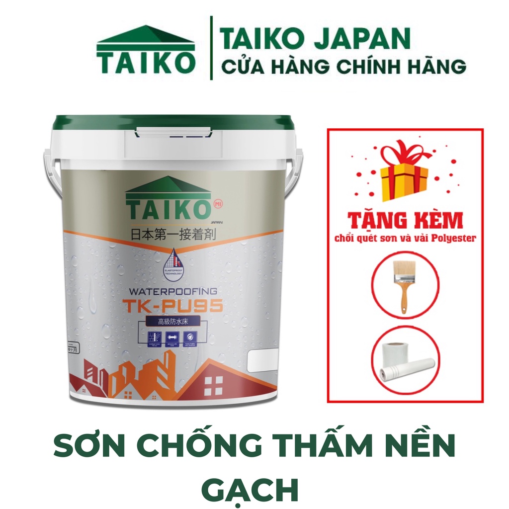 Keo chống thấm pu taikomi pu95 thùng 1 lít - xử lý chống thấm nền gạch, bề mặt bê tông
