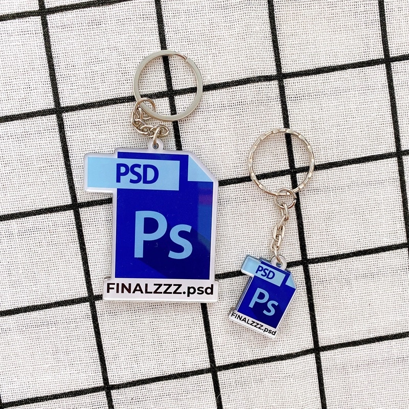 Móc khoá adobe, móc khoá photoshop, móc khoá designer