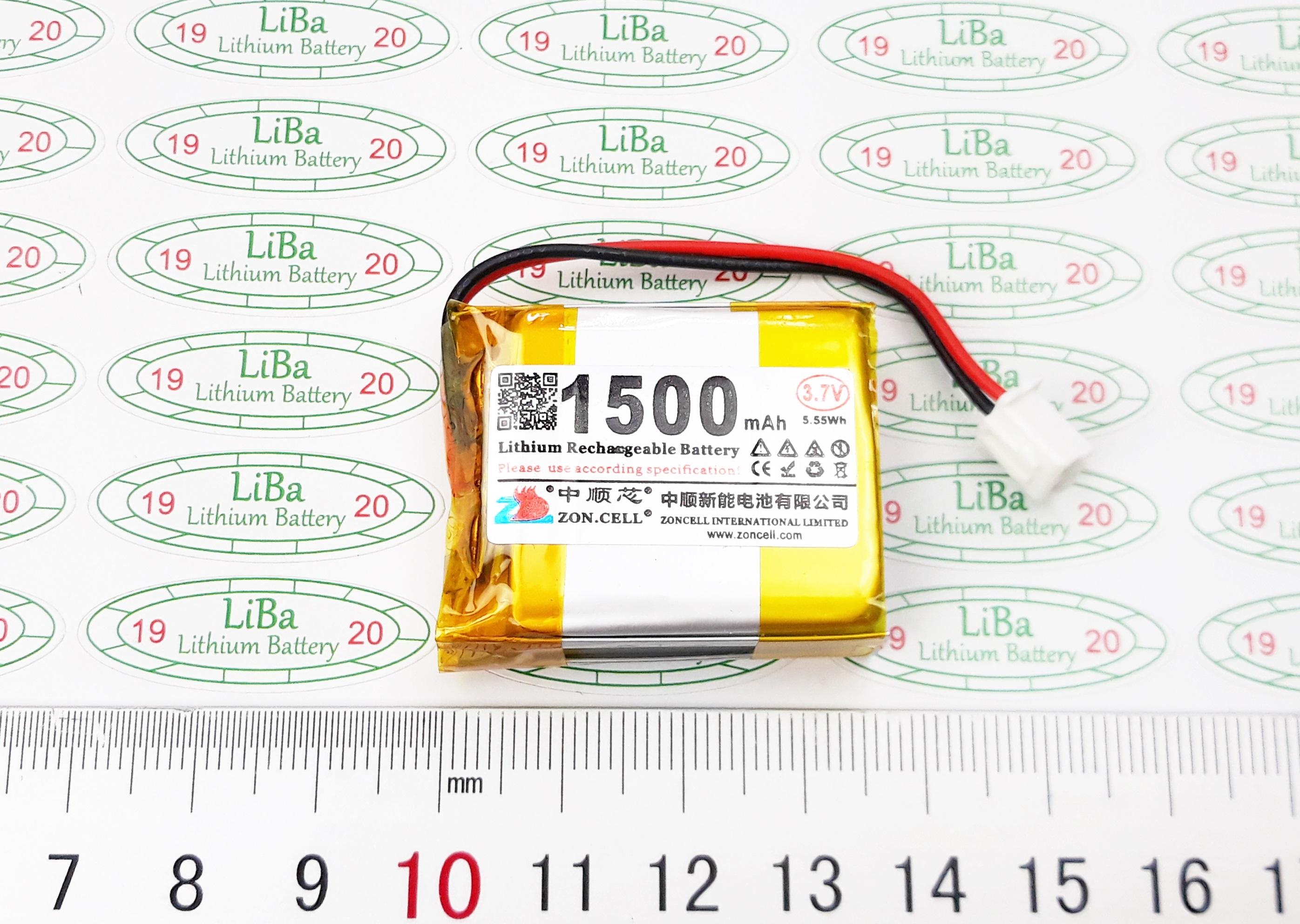 Pin lithium polyme 3.7v 1500mah 12 x 30 x 35 mm _ liba