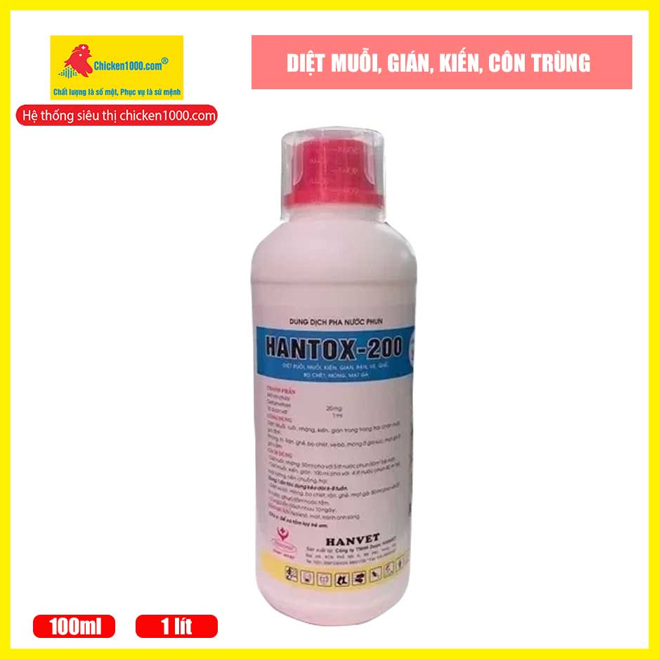 Thuốc diệt ruồi, muỗi, kiến, gián hantox 200 hanvet sát trùng chuồng trại