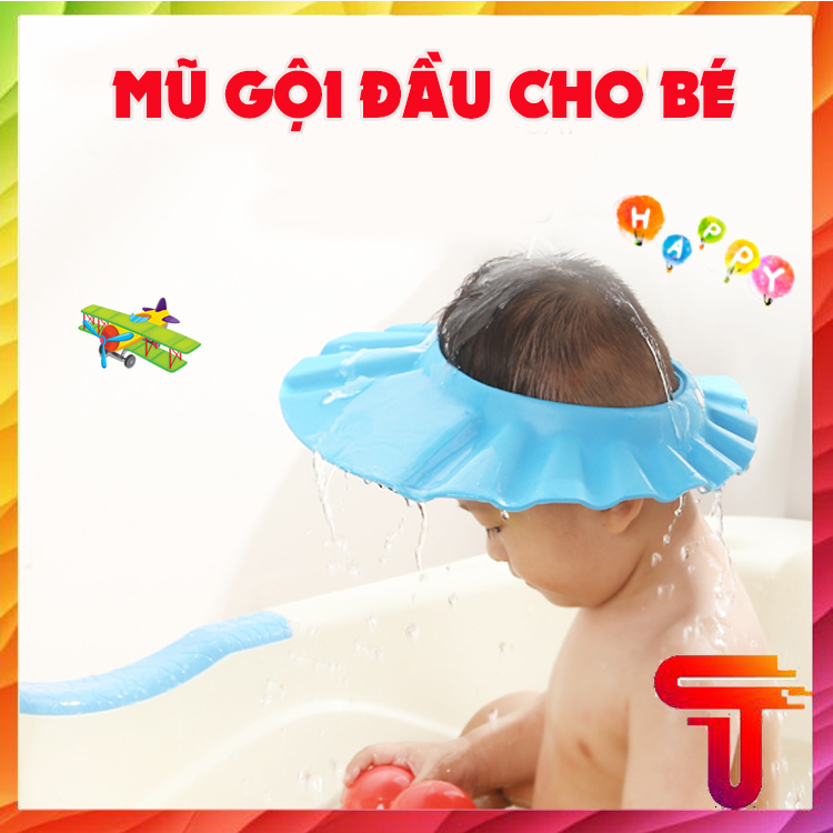 Mũ tắm gội có vành tai chắn nước cho bé , dụng cụ nhà tắm cần thiết cho mẹ và bé, mũ đội đầu chống thấm, mũ tắm cho bé, dụng cụ chăm sóc trẻ, dành cho bé từ 0 đến 5 tuổi