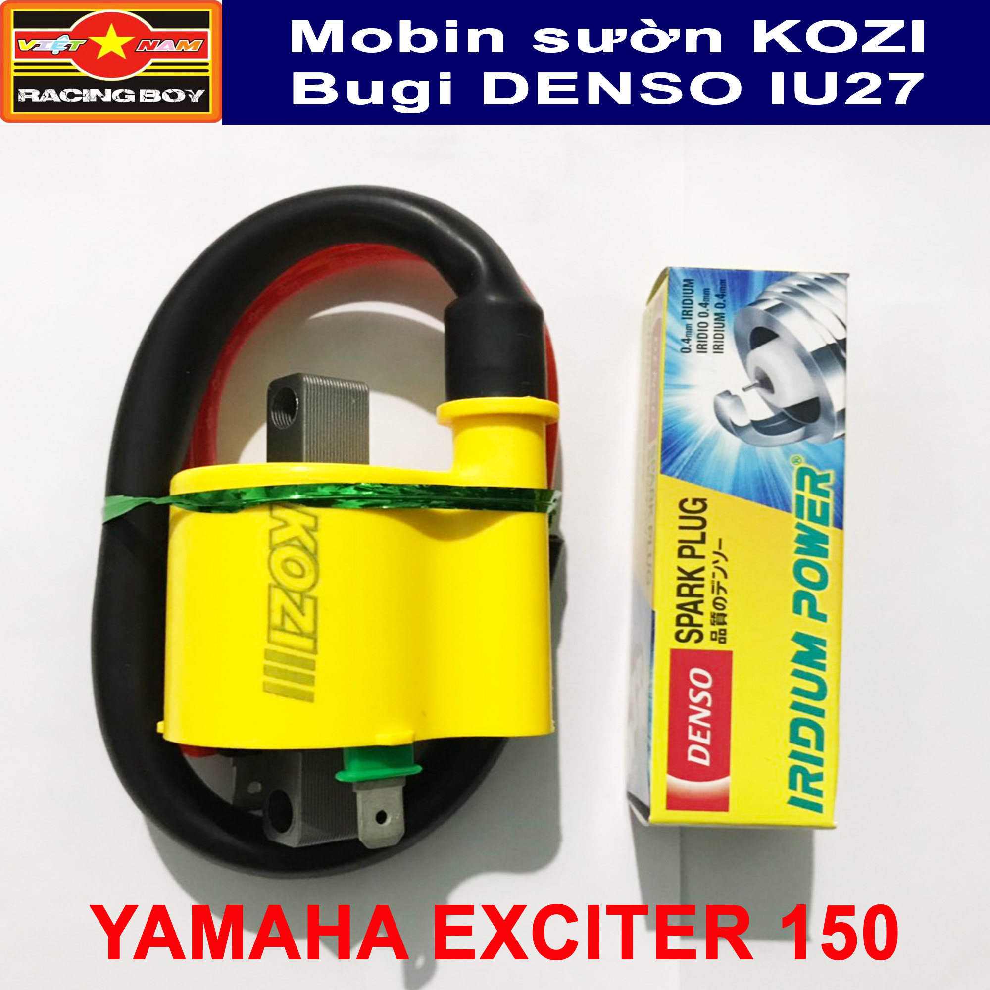 Combo mobin sườn và bugi bạch kim Exciter 150, MxKing, Sirius FI - Malaysia