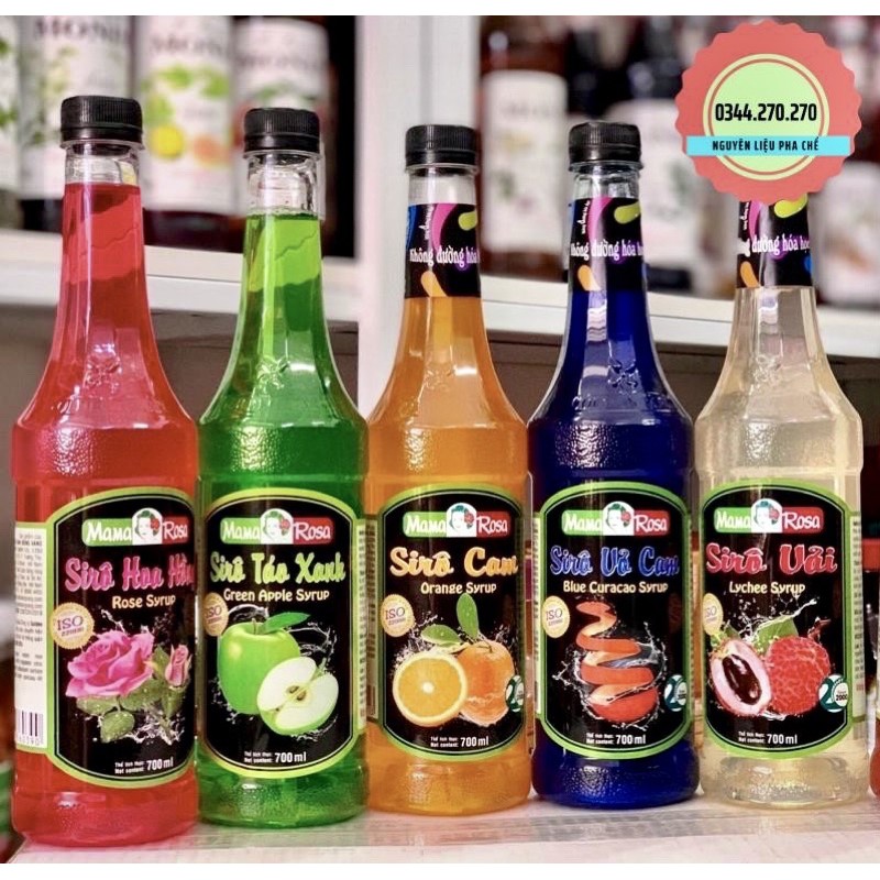 Siro Golden farm Mama rosa đủ hương - Chai 700ml