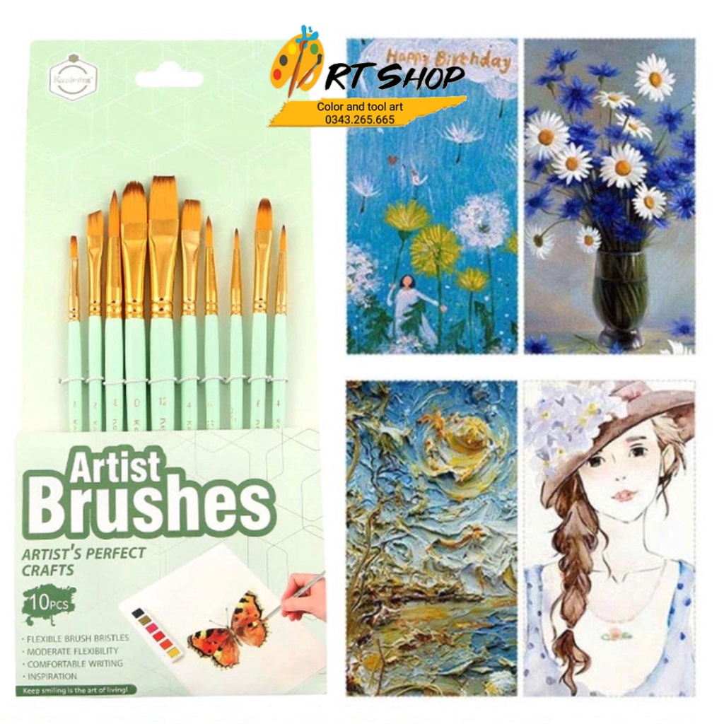 Bộ cọ vẽ màu chuyên nghiệp keep smiling a6333 a6332