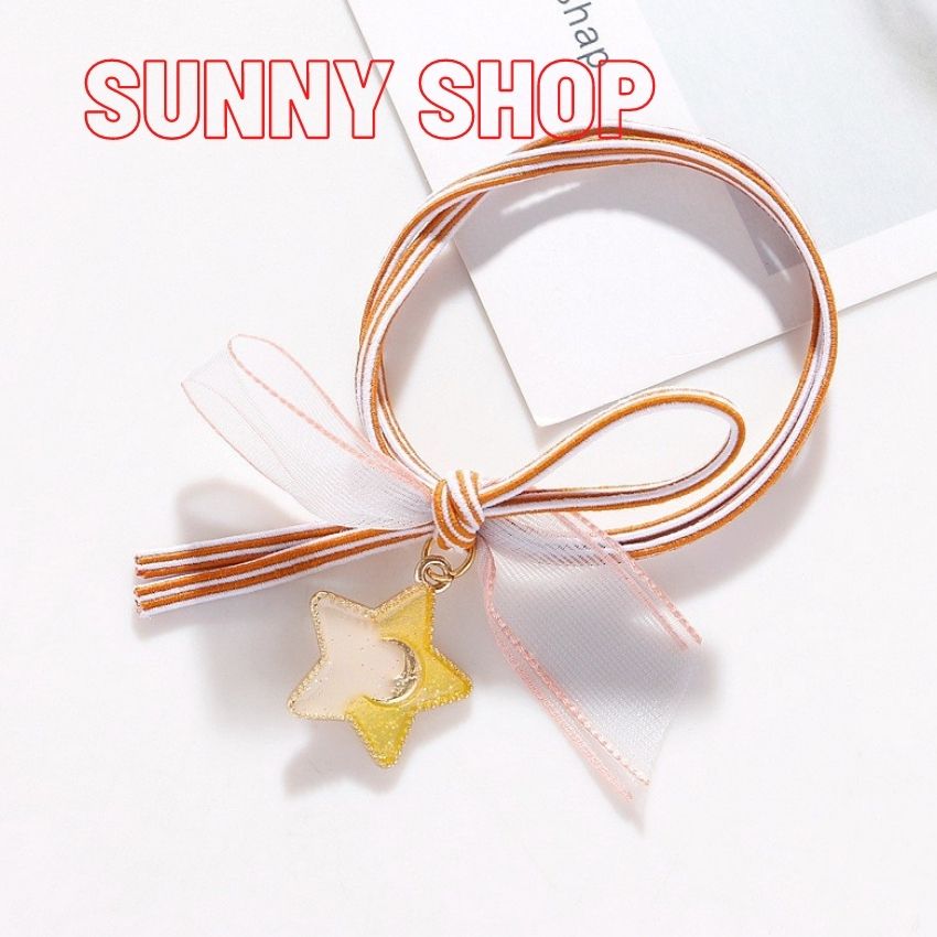 [HCM]Dây Buộc Tóc Đính Nơ Ngôi Sao Siêu Cute Hàn Quốc Chất Liệu Thun  Màu Sắc TrẺ Trung Xinh Động Làm Quà Tặng Cho Bạn Bè Và Người Thân