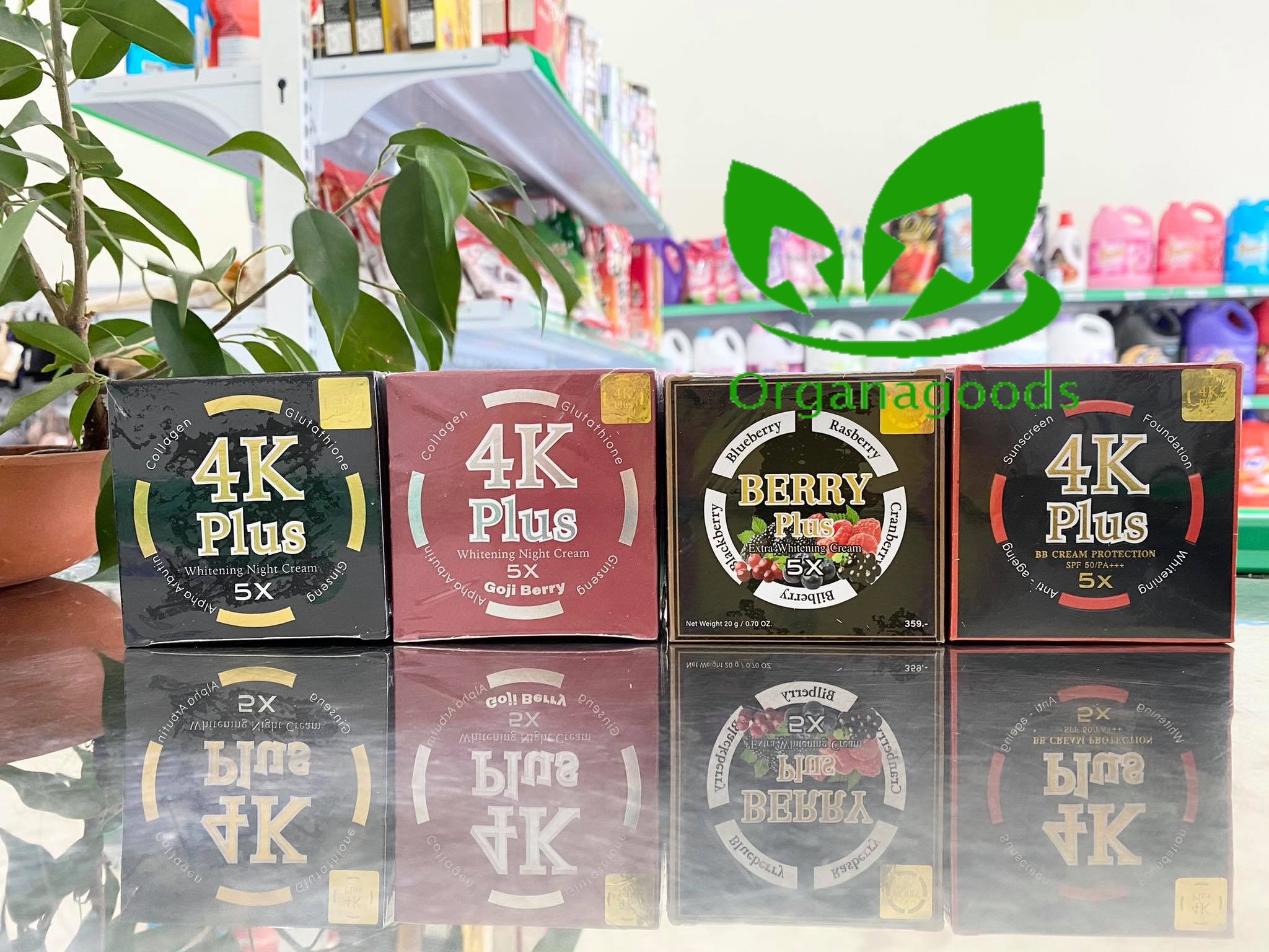 Kem Dưỡng Trắng Căng Bóng Da 4k Plus Thái Lan 20g (đen) – Kem dưỡng trắng cho da mụn 4K Plus (đỏ) – Kem dưỡng trắng cho da thâm nám Berry – Kem dưỡng da chống nắng ban ngày 4k plus SPF50 PA +++