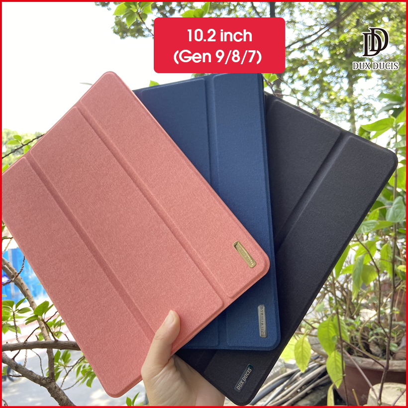 [Giao Hỏa Tốc] Bao da DUX DUCIS iPad 10.2 inch ( iPad Gen 9/8/7 ) (DOMO SERIES) Mặt lưng TPU mềm, Có ngăn đựng bút - Hồng