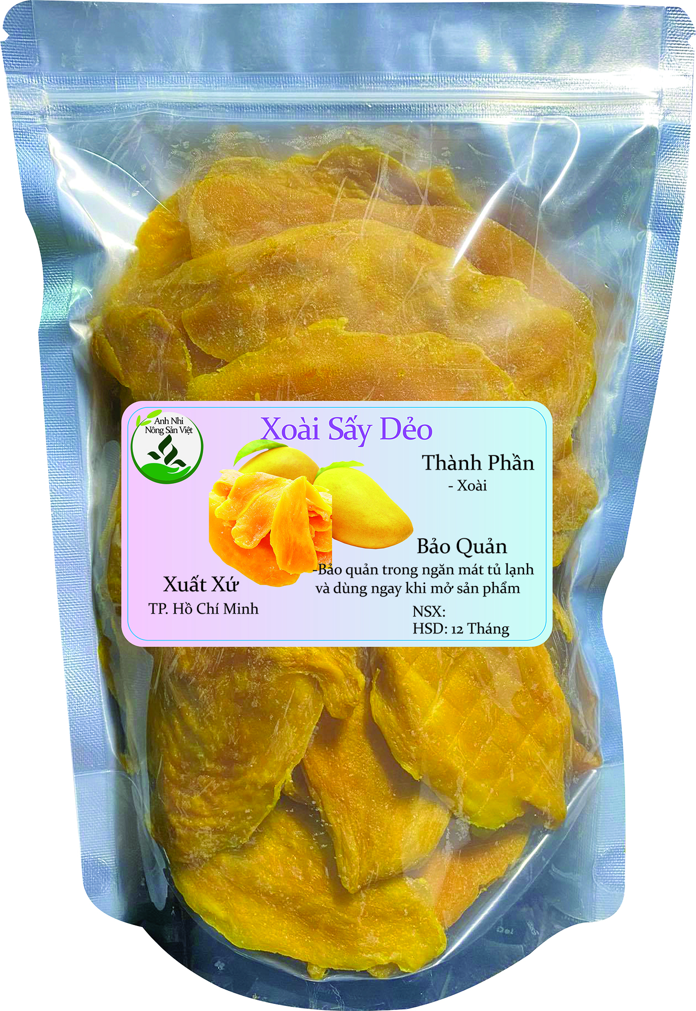 500gr Xoài Sấy Dẻo tự nhiên- 100% thành phần tự nhiên thơm ngọt không hóa chất phẩm màu đảm bảo vệ sinh an toàn thực phẩm
