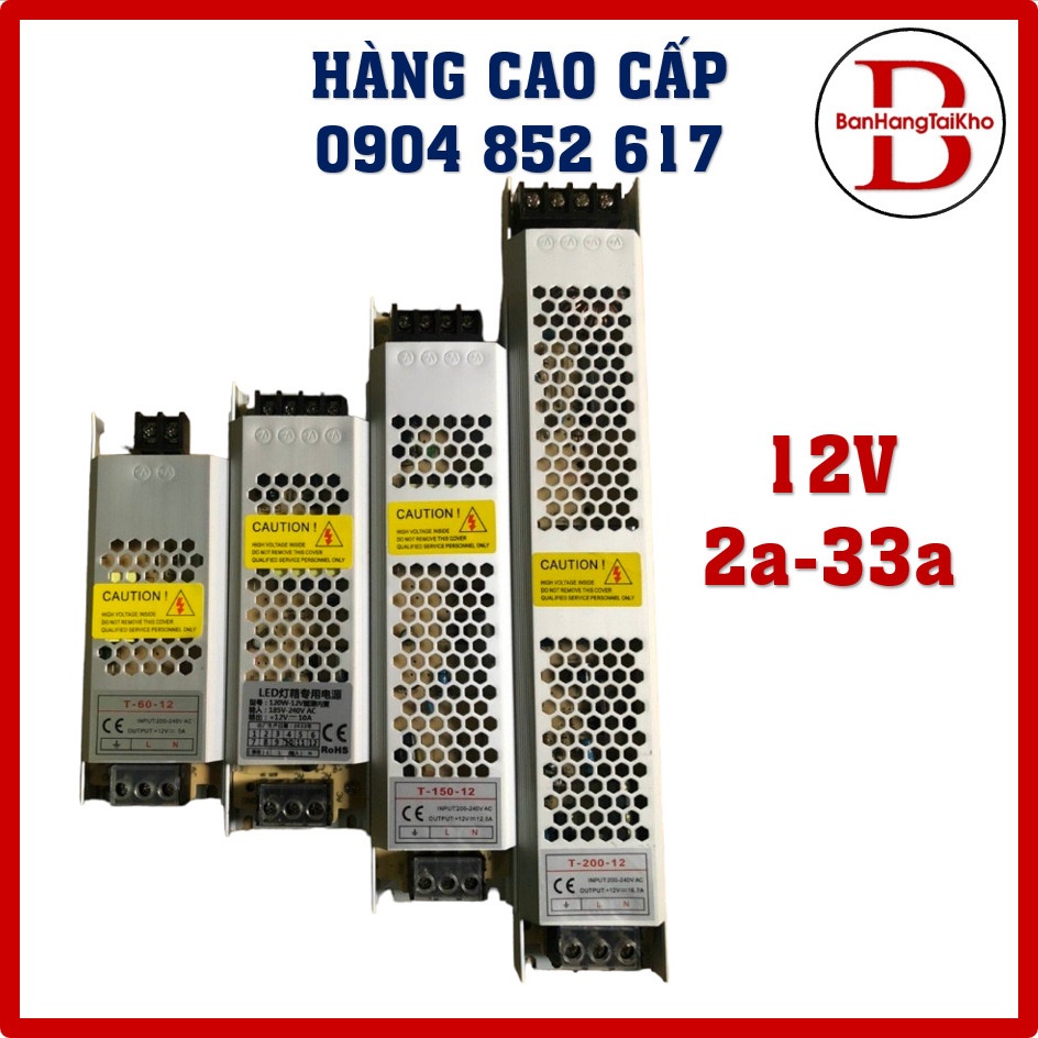 Nguồn 12v 2a 3a 5a 10a 12.5a 16.7a 25a 33.3a nguồn tổ ong dùng cho camera, đèn led, máy bơm,motor, các thiết bị 12v