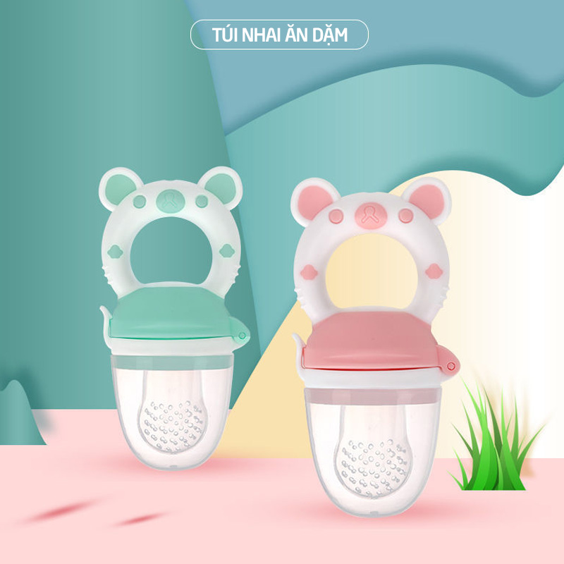 Túi nhai ăn dặm chống hóc cho bé ăn trái cây Babuu