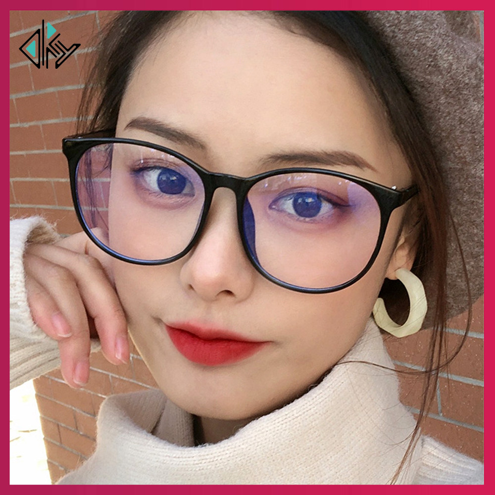 Gọng kính cận mắt tròn nam nữ màu đen, màu xám khói, nâu hồng chất liệu nhựa dẻo. Blue Light Blocking Eyeglasses frames Women/Men