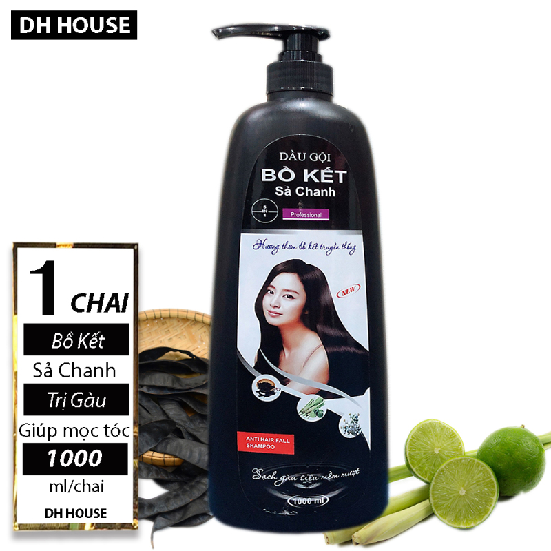 Tinh chất bồ kết giúp tóc suông mềm chai dầu gội bồ kết sả chanh