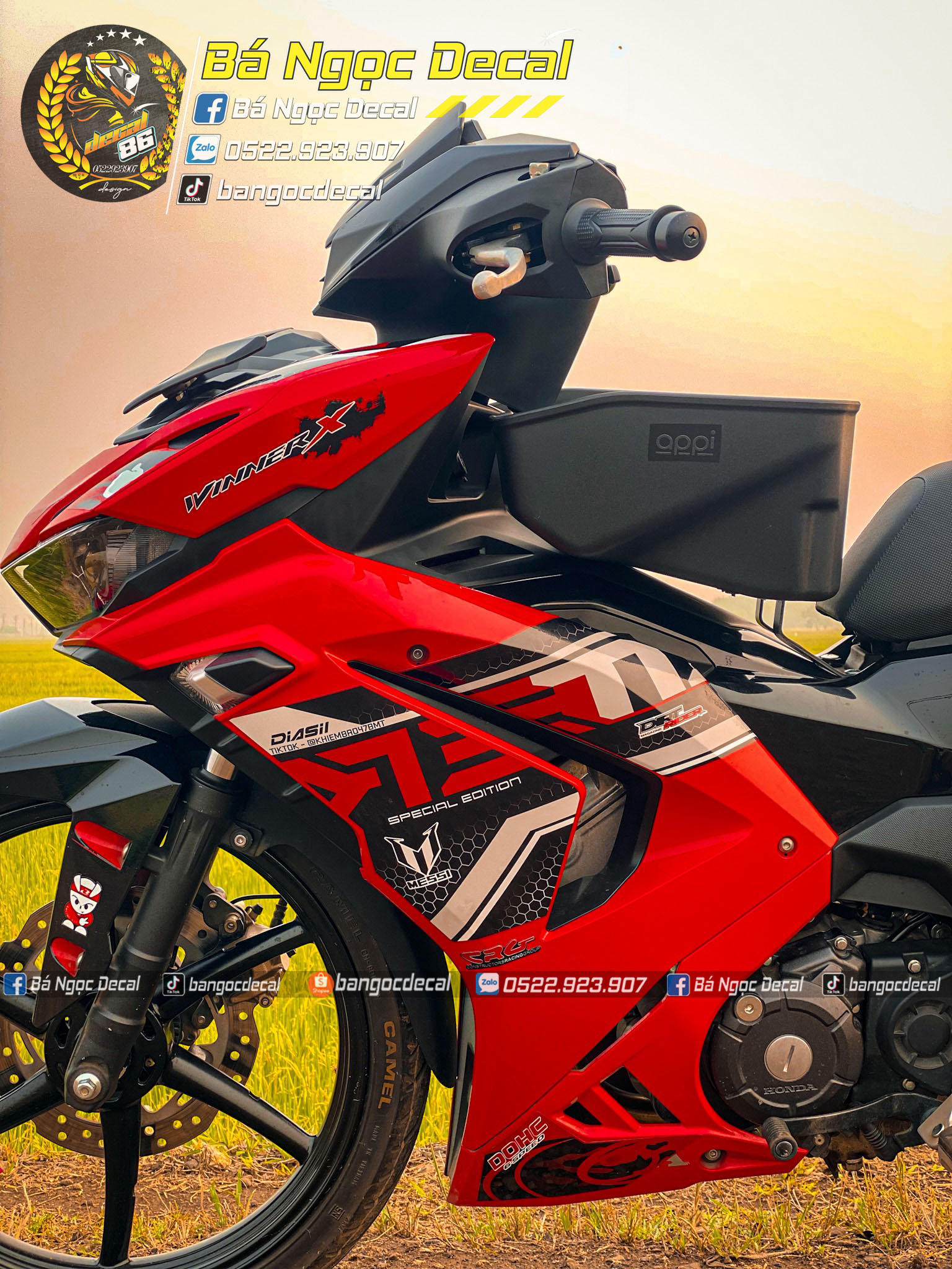 Tem rời winner v3 - mẫu trắng đỏ đen - chuẩn from
