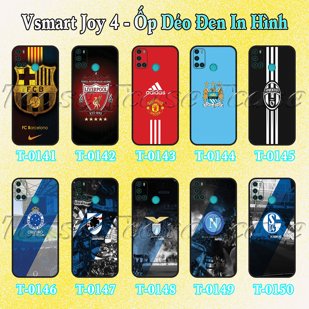 Ốp lưng Vsmart Joy 4 - Ốp dẻo đen in hình BST Câu lạc bộ bóng đá