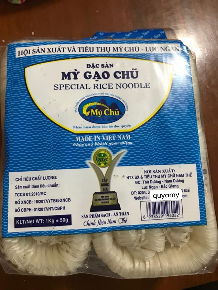 Mỳ gạo chũ nam thể gói 1kg sợi nhỏ - đặc sản bắc giang