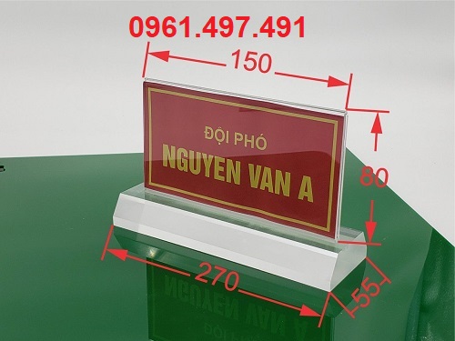 Biển chức danh mica quân đội