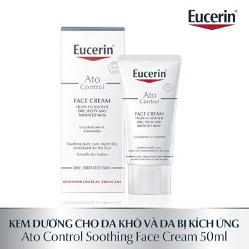 Eucerin kem dưỡng giảm ngứa đỏ cho da mặt ato control face cream 50ml
