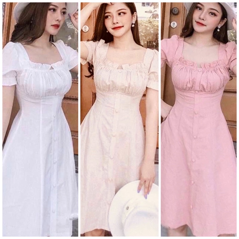 Đầm tay bo nhúng ngực 3 màu