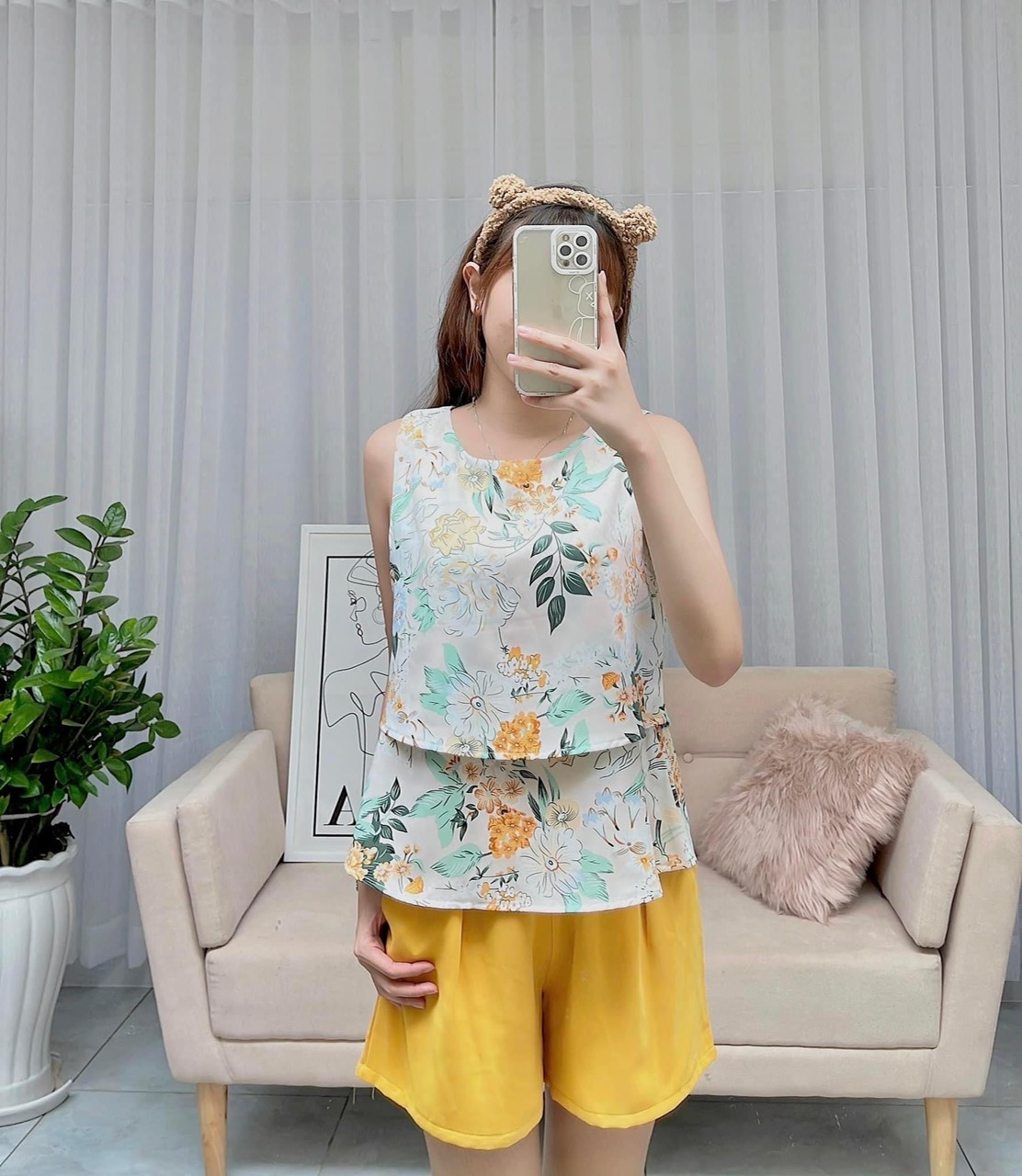 Bộ đùi áo 2 tầng chất lụa cực xinh